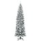 Costway 7.5Ft Unlit Hinged Snow Flocked Artificial Pencil Christmas Tree with 641 Tips